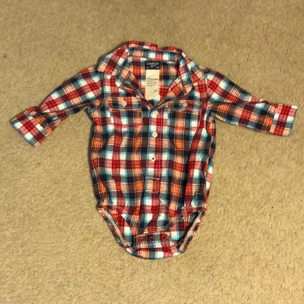 OshKosh B’gosh Plaid Onesies 12/18/24 months - Picture 6 of 8